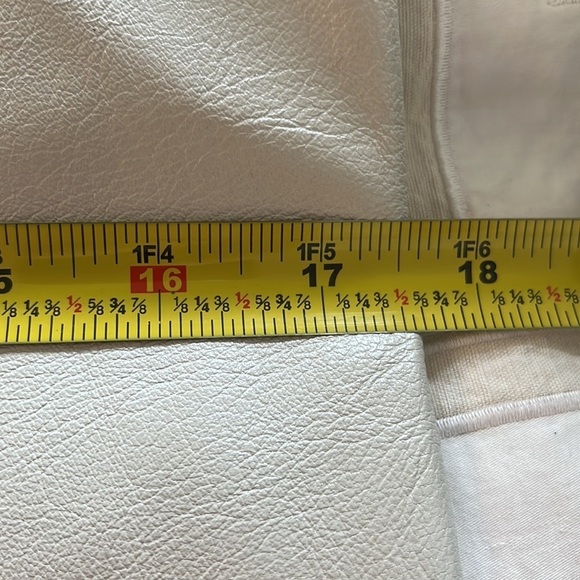 Blue Deep White Genuine Leather Pencil Skirt with Front Slit, NWT - Picture 14 of 16